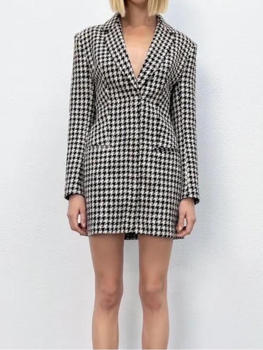 Zara houndstooth blazer dress